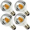 ARGANOL Half Chrome Light Bulb Dimmable 6W (Equivalent 60 Watt), G80/ G25 Globe Shape 2700K Warm White Decorative LED Edison Bulb, Silver Tipped Mirror Larger Light Bulb E26 Base Pack of 4 view 1