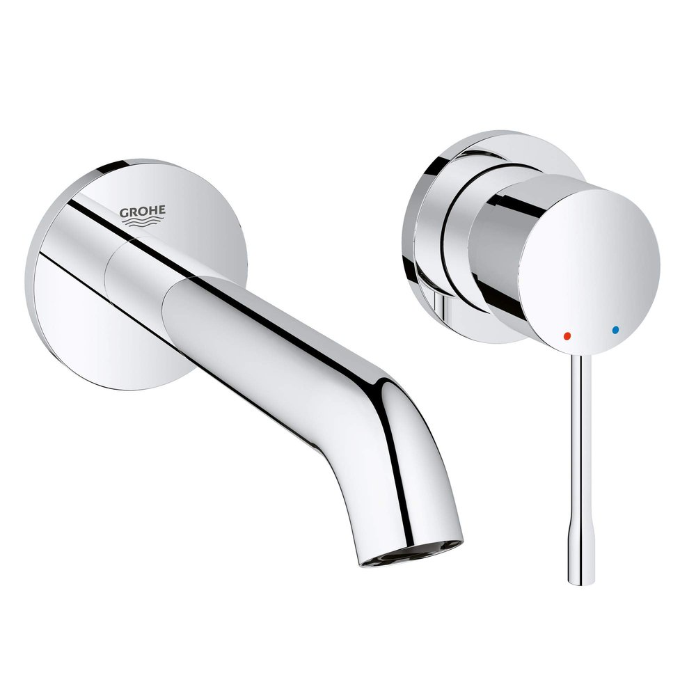 GROHE 19967001 Essence Wall-Mounted 2-Hole Basin Tap, Final Assembly Set, (Concealed Body not Included)