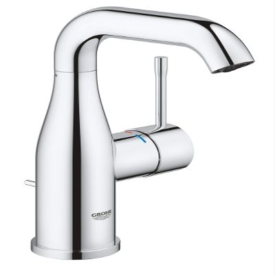 GROHE 23462001 Essence Basin Tap with Pop-Up Waste Set, Medium High Spout