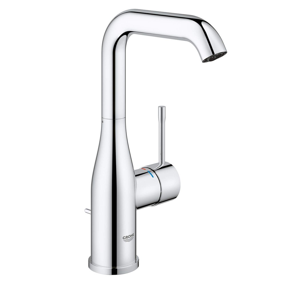 GROHE 32628001 Essence Basin Tap with Pop-Up Waste Set, High Spout