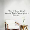 This Is The Day The Lord Hath Made Rejoice Vinyl Bible Wall Decal Christian Wall Quote Home Art Decoration Dark Brown view 2