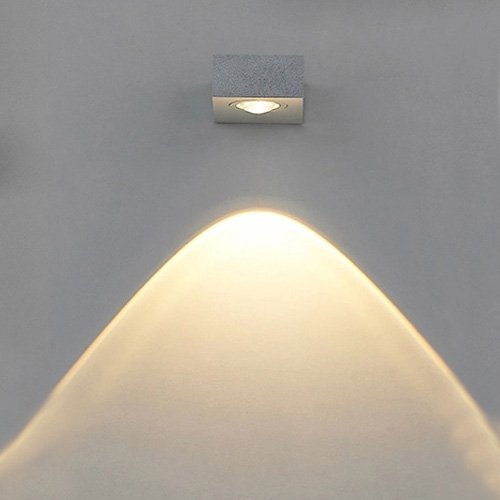 LUMINTURS 3W LED Wall Sconce Mount Light Fixture Decor Lamp Silver Shell High Power Warm White