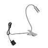 LUMINTURS(TM 3W LED Clamp Clip Lamp with Plug ON/Off Button Office Study Room Bedroom Book Light Gooseneck Flexible Pipe view 1