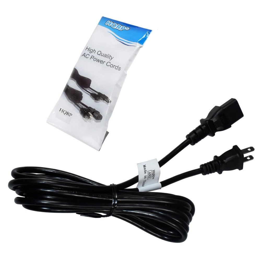 HQRP 10ft AC Power Cord Compatible with Sony Bravia KDL-40Z5100 KDL-42V4100 KDL-46EX400 KDL-46EX401 KDL-52VL150 HDTV TV LCD LED Plasma Mains Cable, UL Listed