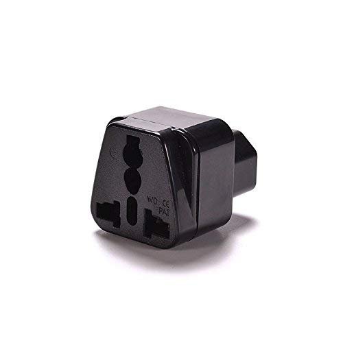 IEC C14 to Universal Female AU US UK EU C13 &1 (2in1) Adapter Power Plug/Socket (1 Pack)