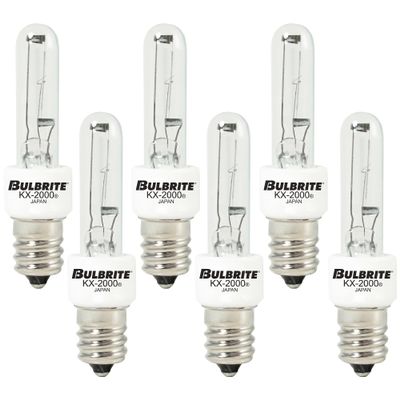 Bulbrite KX60CL/E12 60-Watt Dimmable KX-2000 Krypton/Xenon T3, Candelabra Base, Clear [6 Pack]