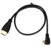 cablecc Right Angled 90 Degree Micro HDMI to HDMI Male HDTV Cable 50cm for Cell Phone & Tablet view 1