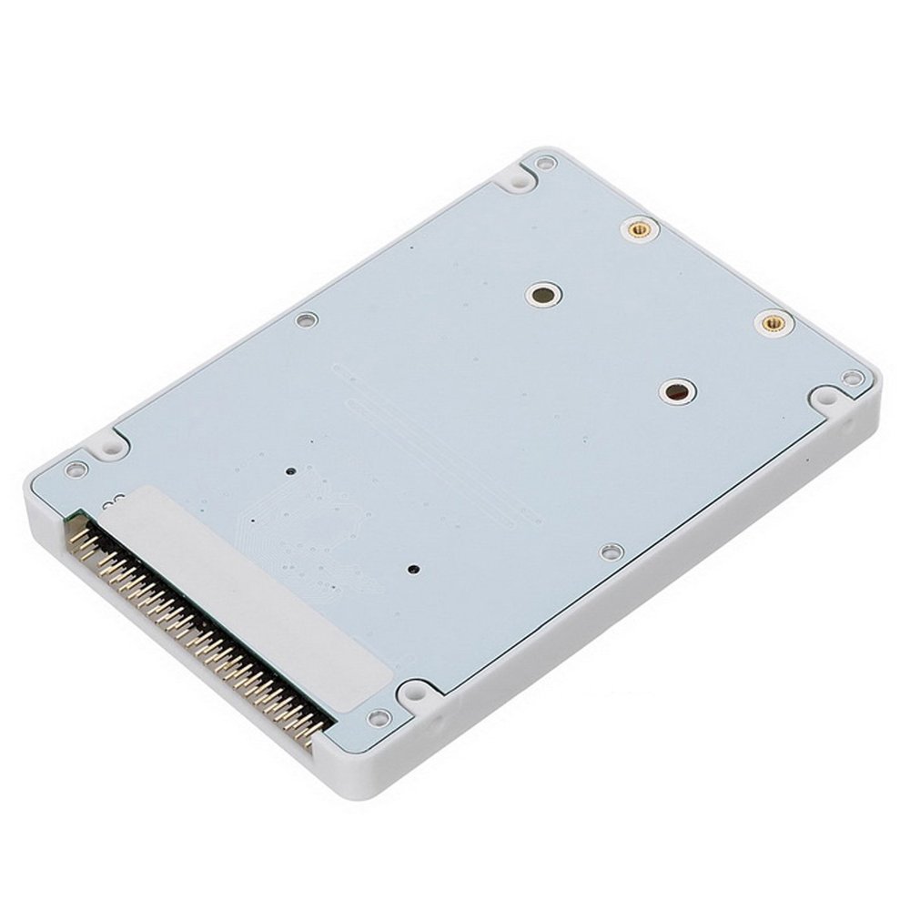 Cablecc mSATA Mini PCI-E SATA SSD to 2.5 inch IDE 44pin Notebook Laptop Hard Disk case Enclosure White