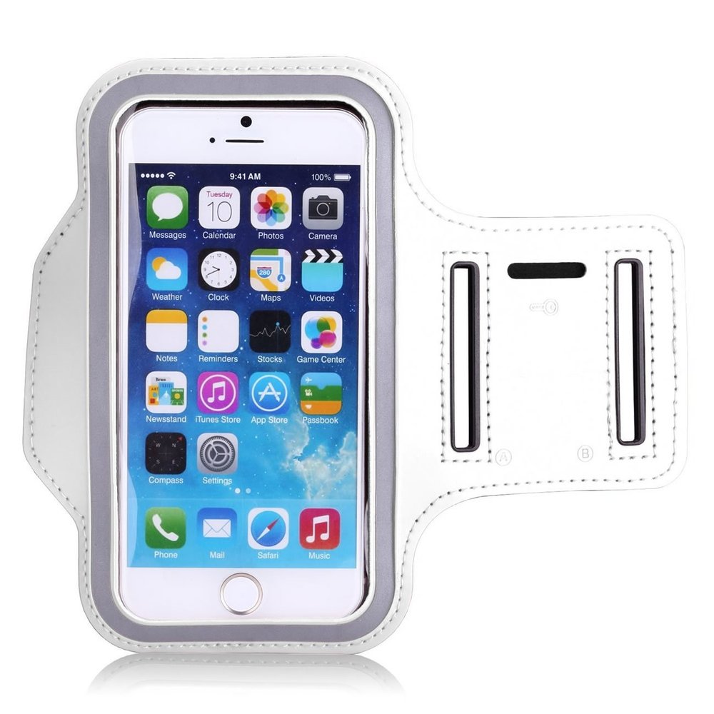 Sport & Running & Jogging & Gym Armband Case Cover Holder for iPhone 6 4.7 Inch, Water Resistant & Sweat Proof & Built in Key Holder Slot (White)