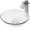 Novatto BONIFICARE Glass Vessel Bathroom Sink Set, Brushed Nickel view 1