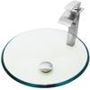 Novatto BONIFICARE Glass Vessel Bathroom Sink Set, Brushed Nickel view 2