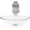 Novatto BONIFICARE Glass Vessel Bathroom Sink Set, Brushed Nickel view 3