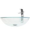Novatto BONIFICARE Glass Vessel Bathroom Sink Set, Brushed Nickel view 4