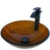 Novatto TY Glass Vessel Bathroom Sink Set, Oil Rubbed Bronze view 2