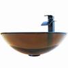 Novatto TY Glass Vessel Bathroom Sink Set, Oil Rubbed Bronze view 3