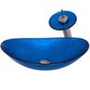 Novatto AZZURRO Glass Vessel Bathroom Sink Set, Brushed Nickel view 2