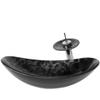 Novatto TARTARUGA Oval Glass Vessel Bathroom Sink, Chrome Faucet and Pop-up Drain, NSFC-0128031001CH view 3