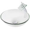 Novatto BONIFICARE Glass Vessel Bathroom Sink Set, Chrome view 1