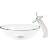 Novatto BONIFICARE Glass Vessel Bathroom Sink Set, Chrome view 3