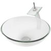 Novatto BONIFICARE Glass Vessel Bathroom Sink Set, Chrome view 4