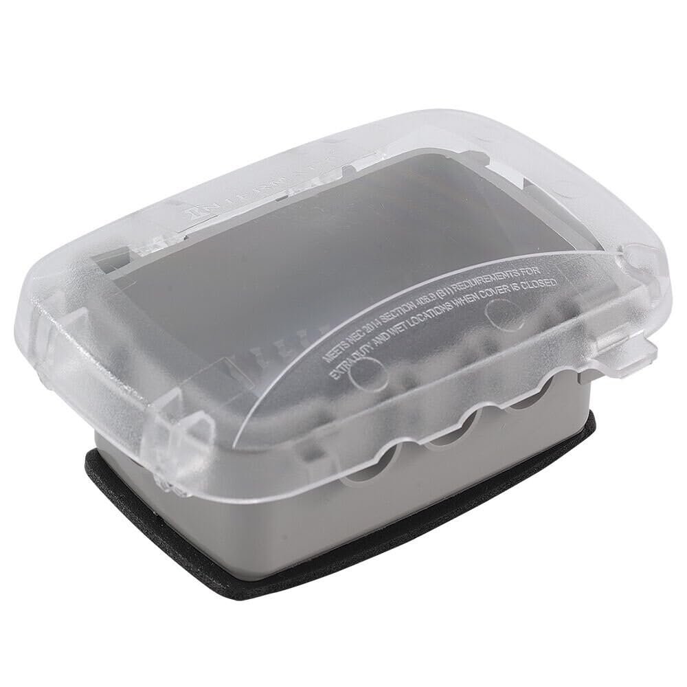 Intermatic Wp5000C Electrical Box, 2.25" Single Gang Plastic While-in-Use Weatherproof Vertical/Horizontal Cover - Clear