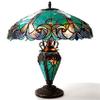 Tiffany-style Halston Double Lit 2+1 Light Table Lamp view 1