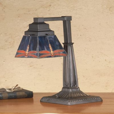 Meyda Tiffany 48212 Prairie Dragonfly Desk Lamp, 19.5"H