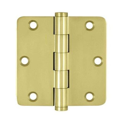 Deltana DSB35R43 Solid Brass 3 1/2-Inch x 3 1/2-Inch x 1/4-Inch Radius Hinge