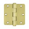 Deltana DSB35R43 Solid Brass 3 1/2-Inch x 3 1/2-Inch x 1/4-Inch Radius Hinge view 1