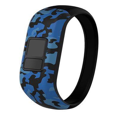 iBREK Bands for Garmin Vivofit jr/jr 2/3, Silicon Stretchy Replacement Watch Bands for Kids Boys Girls Small Large(No Tracker)-Small,Blue Camo