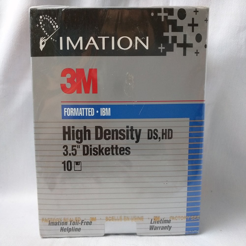 Imation 3.5" Floppy Diskettes (1.44MB, 1 Count, High Density, Formatted)