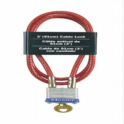 Master Lock 719D 2 Pack 3ft. x 3/16in. Cable with Integrated Laminated Steel Padlock