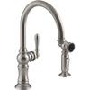 KOHLER K-99262-VS Artifacts 2-Hole Kitchen Sink Faucet and 14-11/16-Inch Swing Spout, Vibrant Stainless view 1