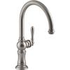 Kohler K-99263-VS Artifacts Single-Hole Kitchen Sink Faucet with 14-11/16-Inch Swing Spout and Arc Spout Design, Vibrant Stainless view 1