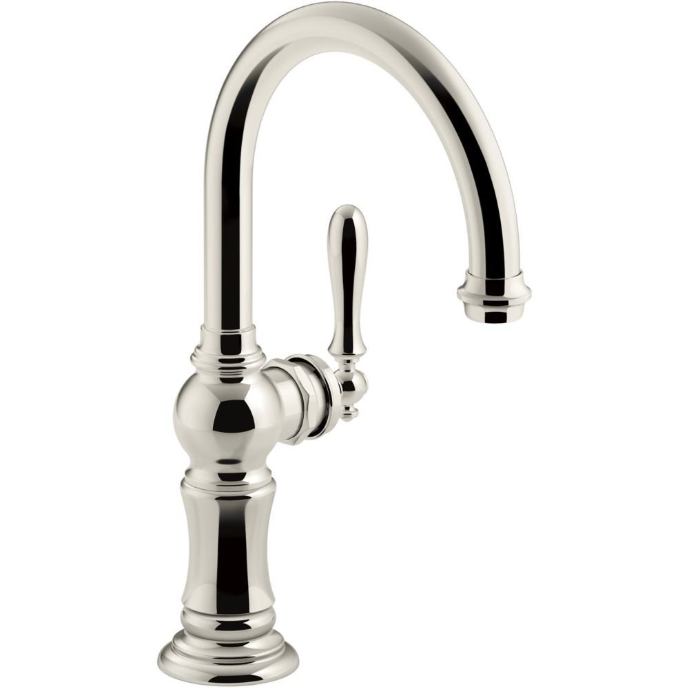 KOHLER Artifacts single-handle bar sink faucet with 13-1/16" swing spout, Arc spout design