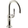 KOHLER Artifacts single-handle bar sink faucet with 13-1/16" swing spout, Arc spout design view 1