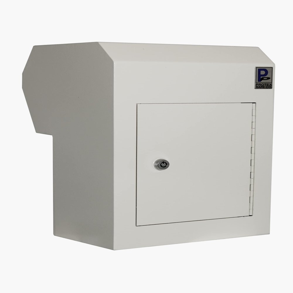 Protex Through Door Drop Box (WSR-162),Cash, Checks and envelopes, Metal Saw-Toothed Baffle, Pre-drilled mounting Holes,Reinforced Door, Adjustable Metal Frame