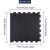 IncStores 8mm Thick Strong Rubber Interlocking Floor Tiles | Flexible Recycled Rubber for a Stronger and Safer Basement, Home Gym, Shed, or Trailer | Blue, 3ft 10in x 3ft 10in view 3