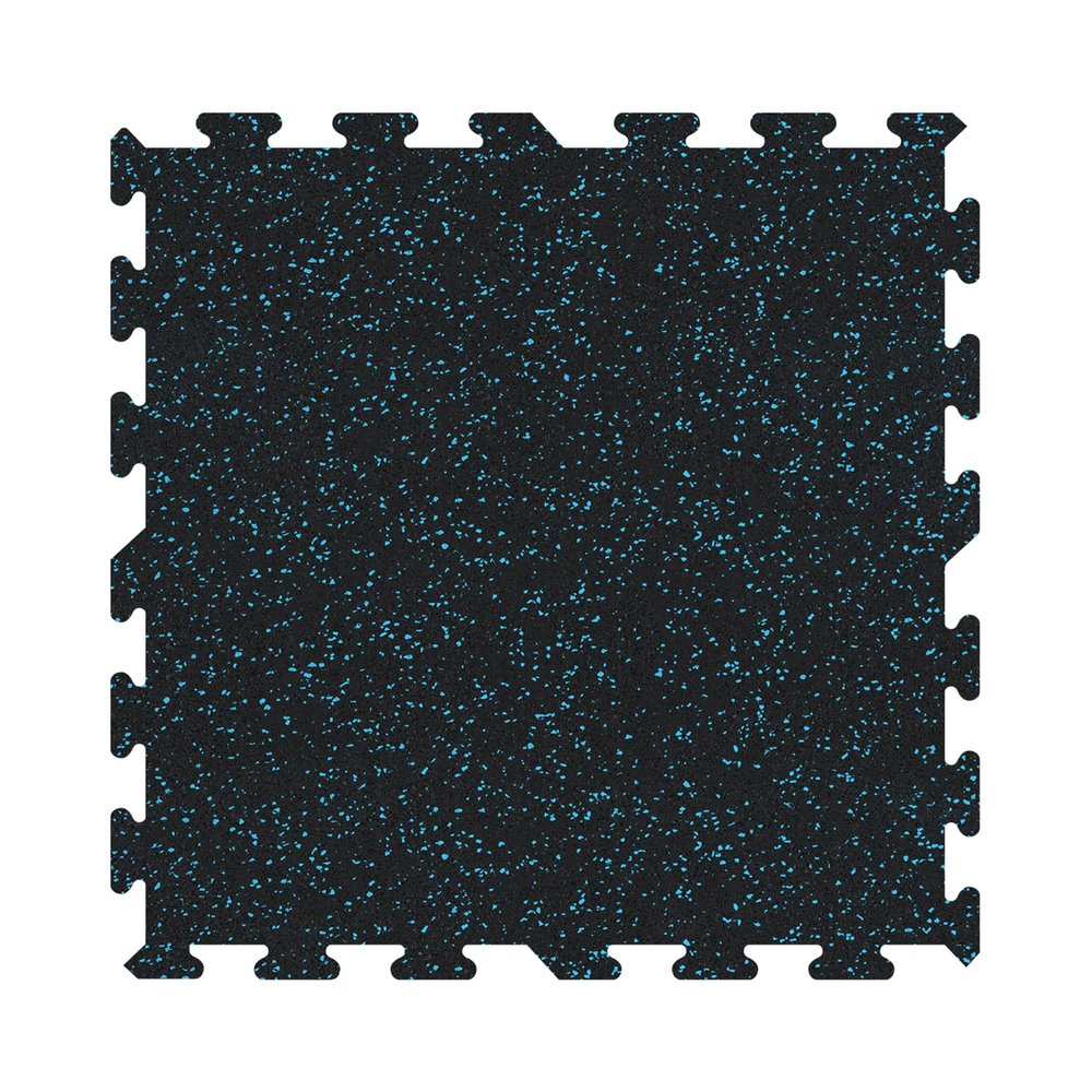 IncStores 8mm Thick Strong Rubber Interlocking Floor Tiles | Flexible Recycled Rubber for a Stronger and Safer Basement, Home Gym, Shed, or Trailer | Blue, 7ft 8in x 7ft 8in