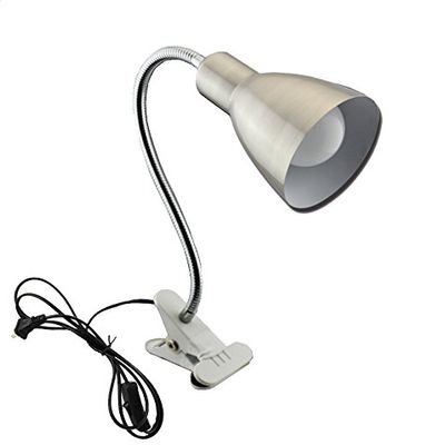 LUMINTURS(TM 3W LED Desk Table Light Bedroom Bedside Office Studio Modern Fixture Clip Clamp White-Lamp Plug-in