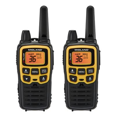 Midland - T61VP3 X-TALKER - Two-Way Radio - 36 Channel FRS- Long Range Walkie Talkie, 121 Privacy Codes, & NOAA Weather Scan & Alert Black/Yellow, 2-Pack