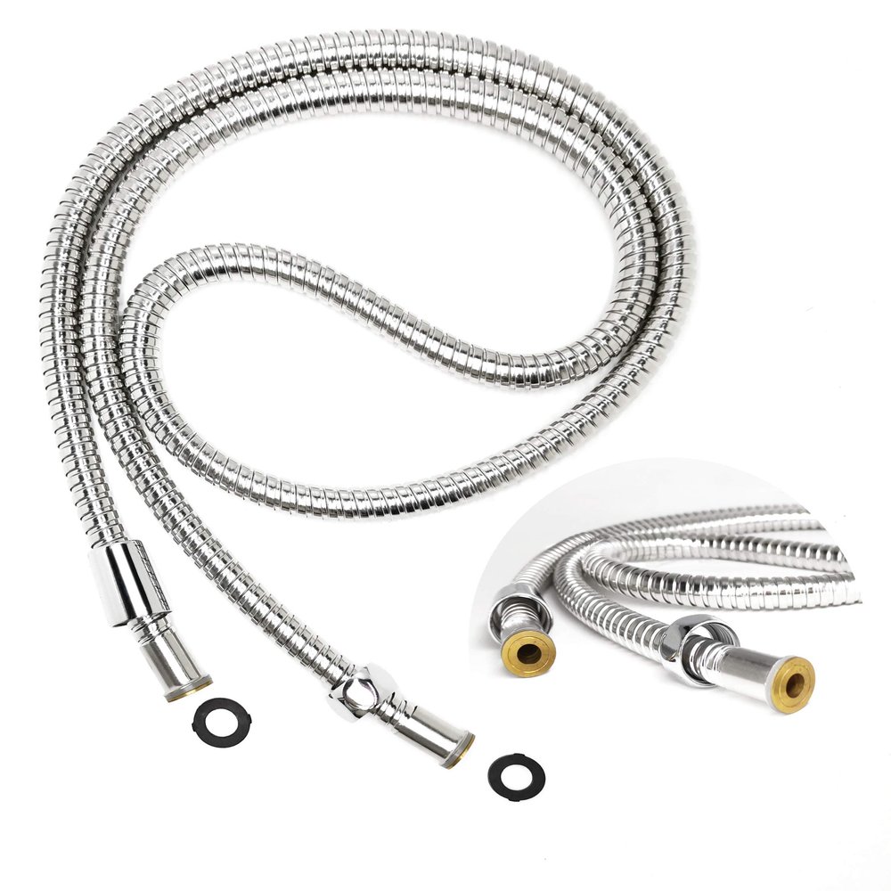 Ana Bath Extra Long and Flexible 96 Inch Stainless Steel Shower Hose with Brass Nuts/Anti-Twist/Chrome Plated Finish