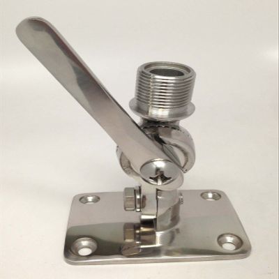 Marine Boat Stainless Steel 316 Ratchet Mount Antenna Base Flag Pole Socket