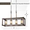 Generation Lighting 6613304-846 Dunning Four Light Island Pendant with Creme Parchment Glass Shades, Stardust Finish, 300 Total Watts, 24.88 Inch Height, 11 Inch Wide view 3