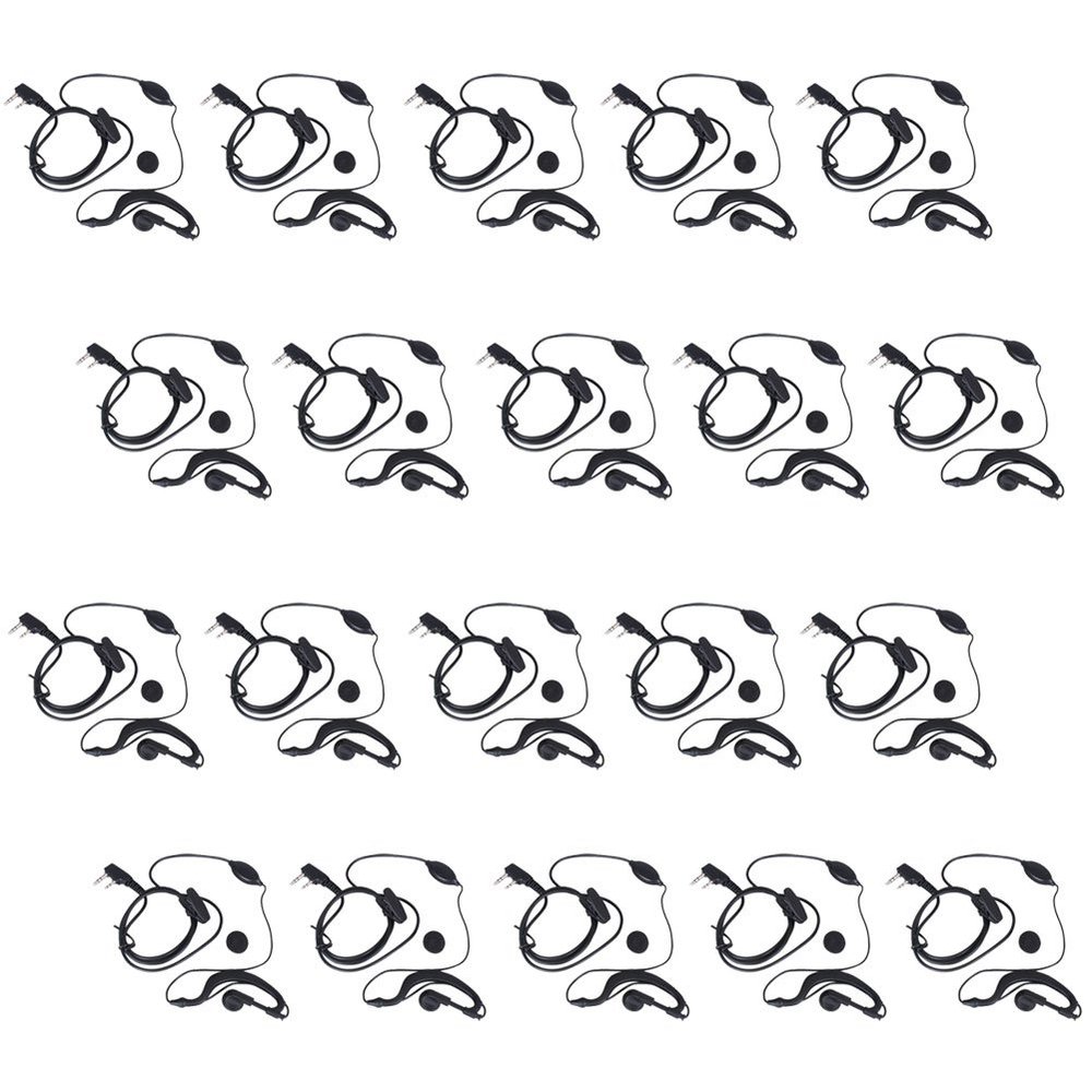 Tenq 20pack Earpiece Headset Mic for Baofeng Uv-5r 666s 777s 888s Two-Way Radio