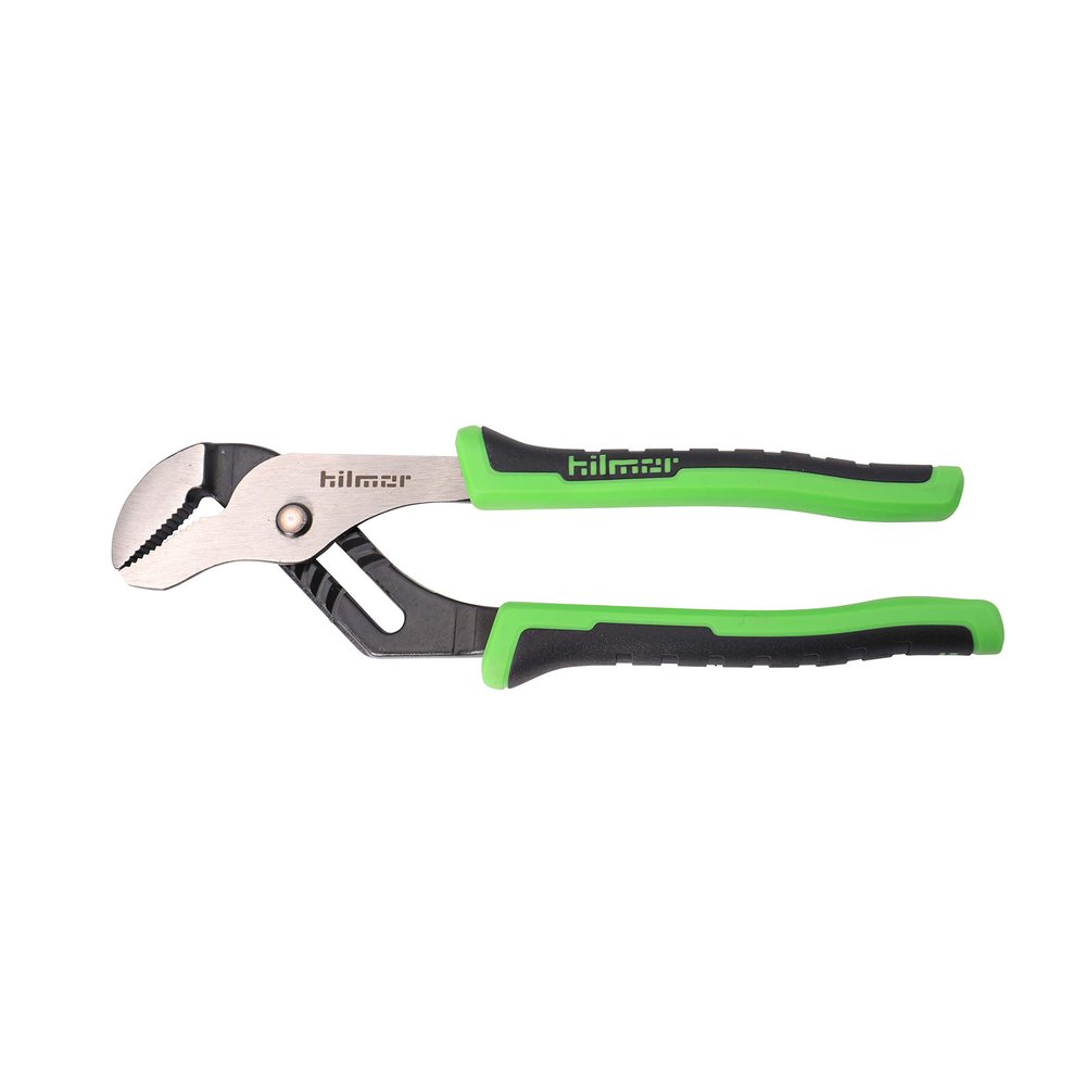 Hilmor 10" Tongue & Groove Plier with Rubber Handle Grip, Black & Green, GJP10 1885367