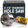 Drilax 2-1/2 Inch Diamond Hole Saw for Faucet & Drain Installs view 1