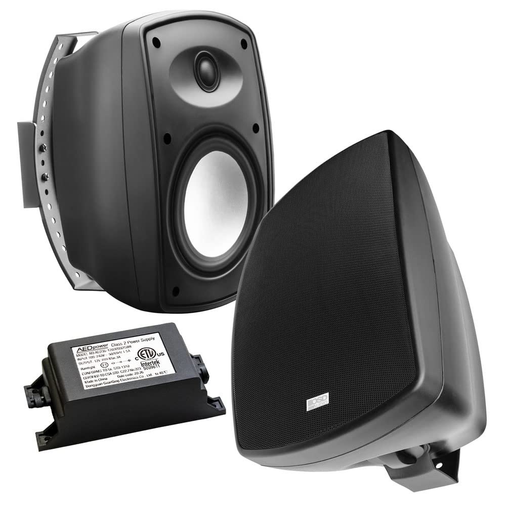 OSD Audio 5.25" Wireless Bluetooth Outdoor Patio Speaker Architectural Stereo Pair Black BTP525 Long Range