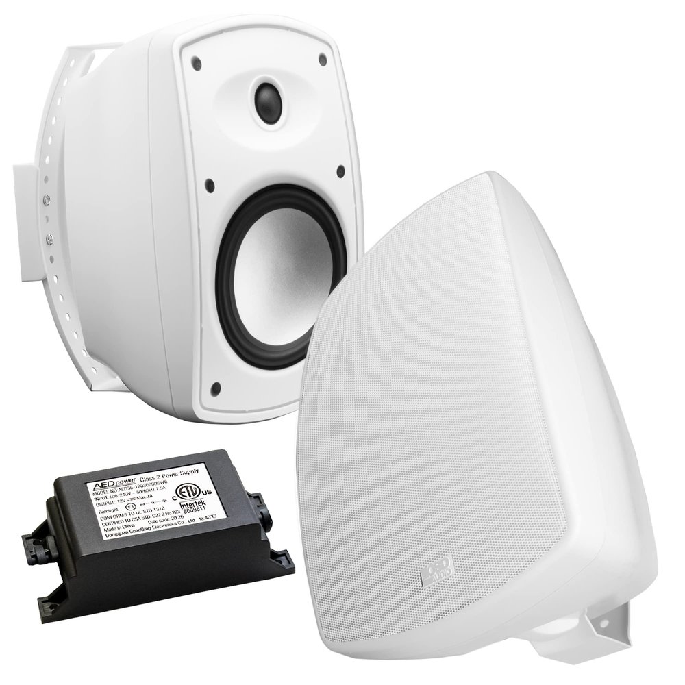 OSD Audio 5.25" Wireless Bluetooth Outdoor Patio Speaker Architectural Stereo Pair White BTP525 Long Range