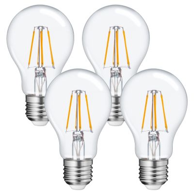 FAGUANGAO A19 LED Dusk to Dawn Light Bulbs Outdoor,6W 60W Equivalent,2700K Warm White,650 Lumen, E26 Edison Filament Photocell Sensor Bulb,Auto On/Off Vintage Bulbs for Porch,Patio,Garage,4 Pack